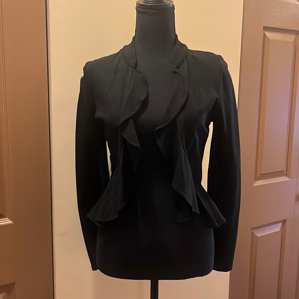 Black Ruffle Blazer